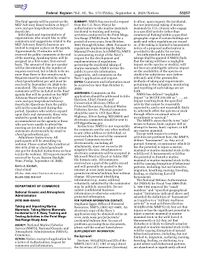 Taking and Importing Marine Mammals; Taking Marine Mammals Incidental to U.S. Navy Training and Testing Activities in the Point Mugu Sea Range Study Area (Sept 2020)