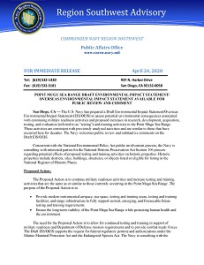 Draft EIS/OEIS Notice of Availability Press Release (April 2020)